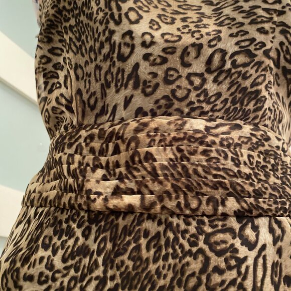 Pink Tartan leopard print zip back midi cocktail dress - Picture 3 of 6